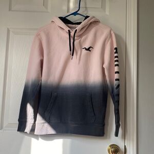 Hollister Pink and Black Ombre Hoodie